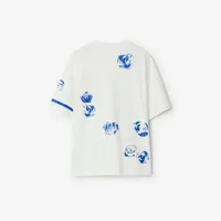 Rose Cotton T-shirt in Rain - Women | Burberry® Official