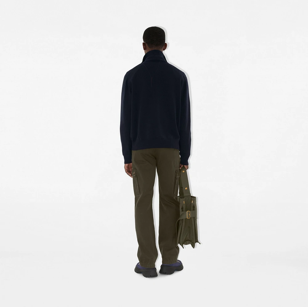 Cashmere Blend Half-zip Sweater in Navy - Men | Burberry® Official