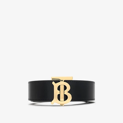 Leather Reversible TB Belt in Black/tan/gold - Women | Burberry® Official