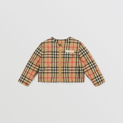 Vintage Check Diamond Quilted Jacket Archive Beige - Children | Burberry® Official