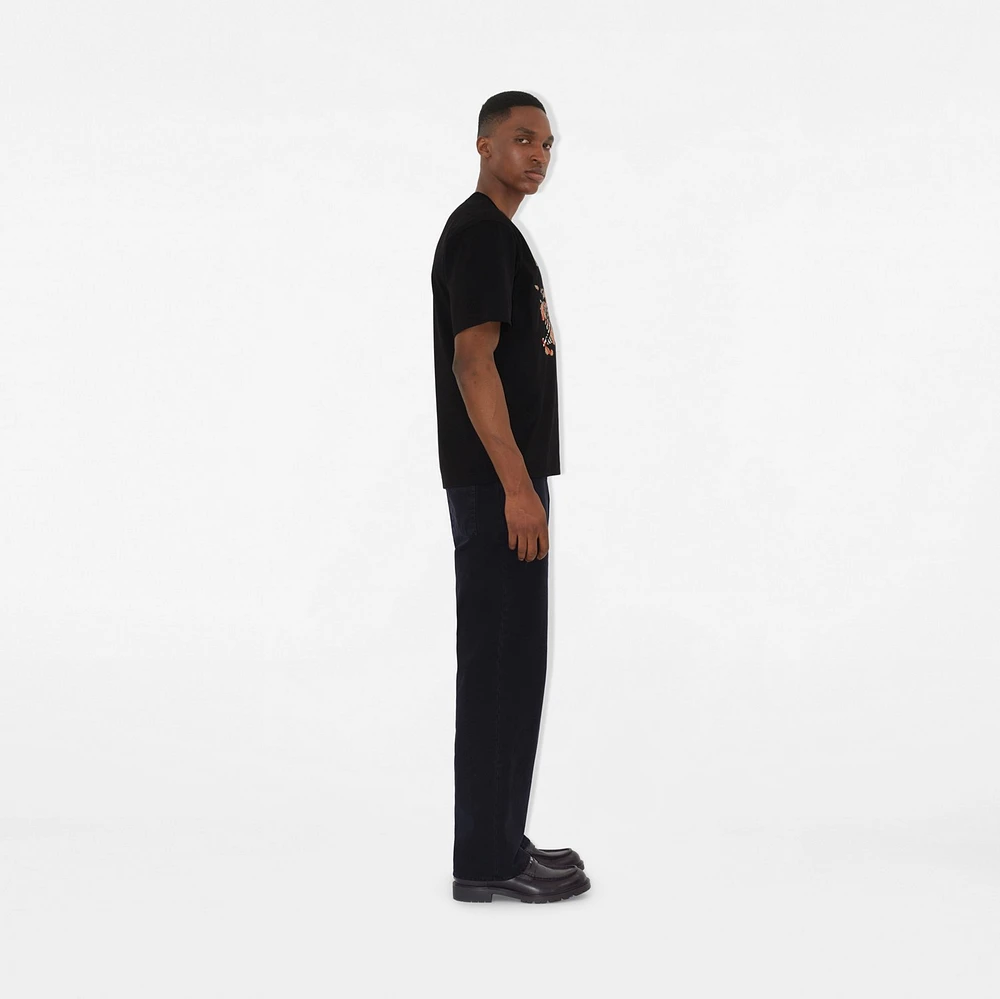 Cross Stitch EKD​ Cotton T-shirt in Black - Men | Burberry® Official