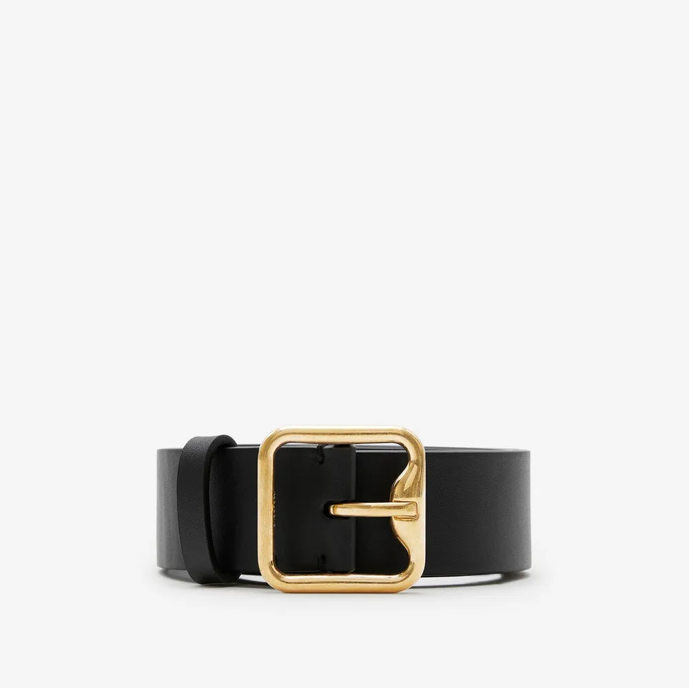 Leather B Buckle Belt in Black/gold - Men | Burberry® Official