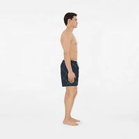 Check Swim Shorts in Midnight - Men, Nylon | Burberry® Official