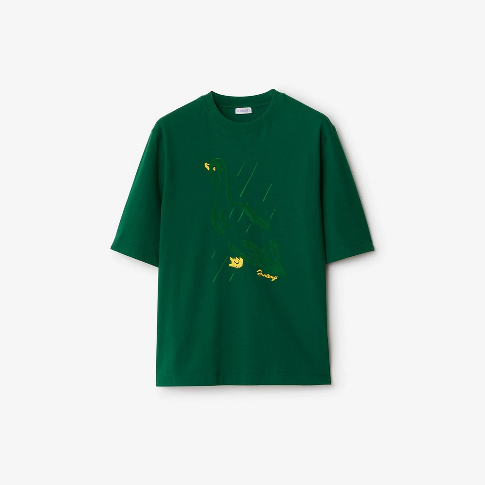 Duck Cotton T-shirt in Ivy - Men | Burberry® Official