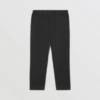 Monogram Motif Cotton Trousers Black | Burberry® Official