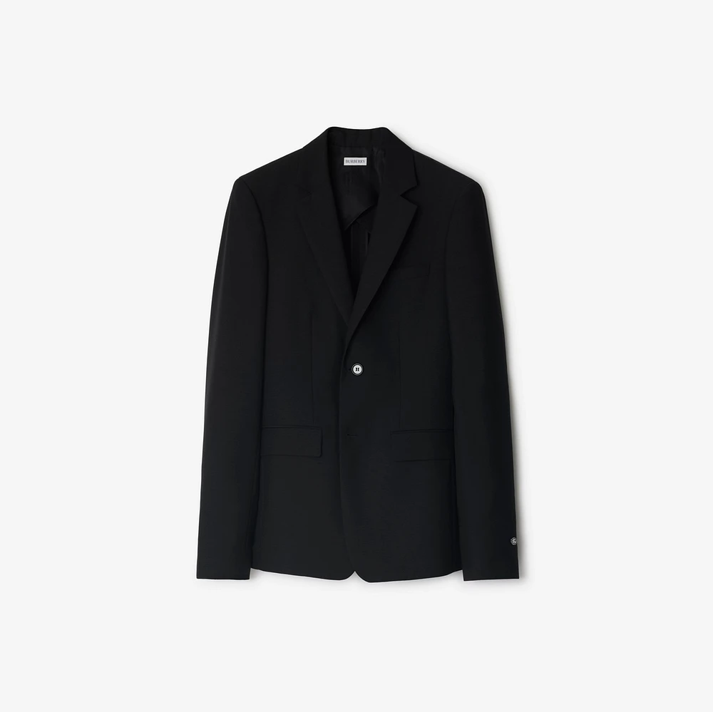 Wool Mohair Tailored Jacket in Black - Men | Burberry® Official