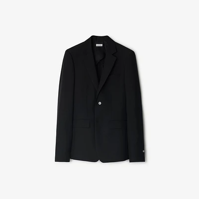 Wool Mohair Tailored Jacket in Black - Men | Burberry® Official