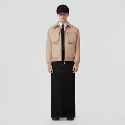 Pocket Detail Cotton Gabardine Harrington Jacket Soft Fawn - Men | Burberry® Official