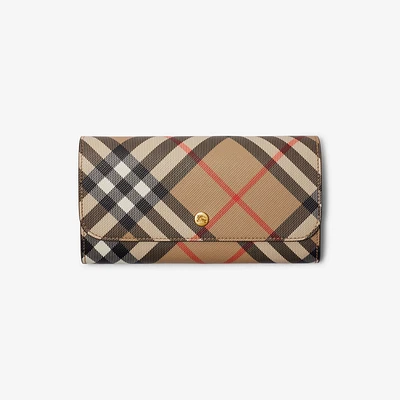 Check Continental Wallet in Sand - Women | Burberry® Official