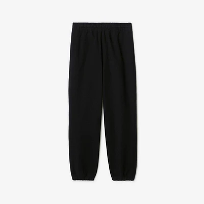 Check Label Cotton Jogging Pants in Black - Men | Burberry® Official