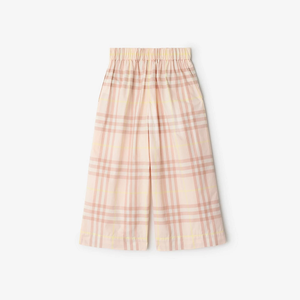 Check Cotton Trousers in Shell | Burberry® Official