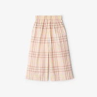 Check Cotton Trousers in Shell | Burberry® Official