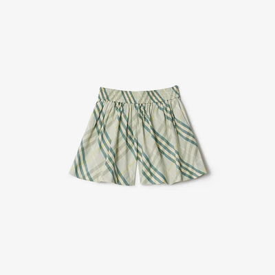 Check Cotton Shorts in Breeze | Burberry® Official