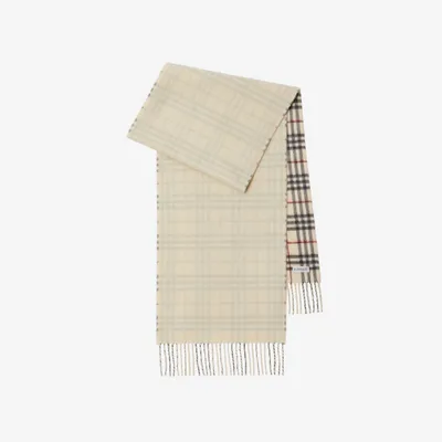 Reversible Check Cashmere Scarf in Stone | Burberry® Official