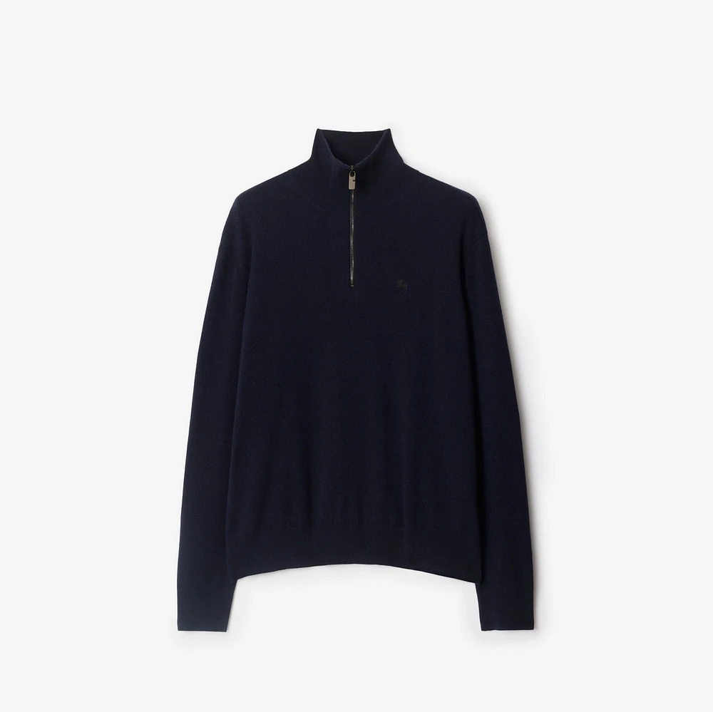 Cashmere Blend Half-zip Sweater in Navy - Men | Burberry® Official