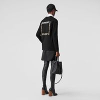 Horseferry Square Wool Blend Jacquard Cardigan Black - Women | Burberry® Official
