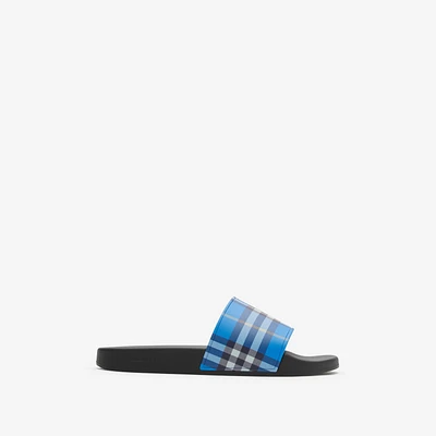 Check Slides in Hyacinth - Men, Technical | Burberry® Official