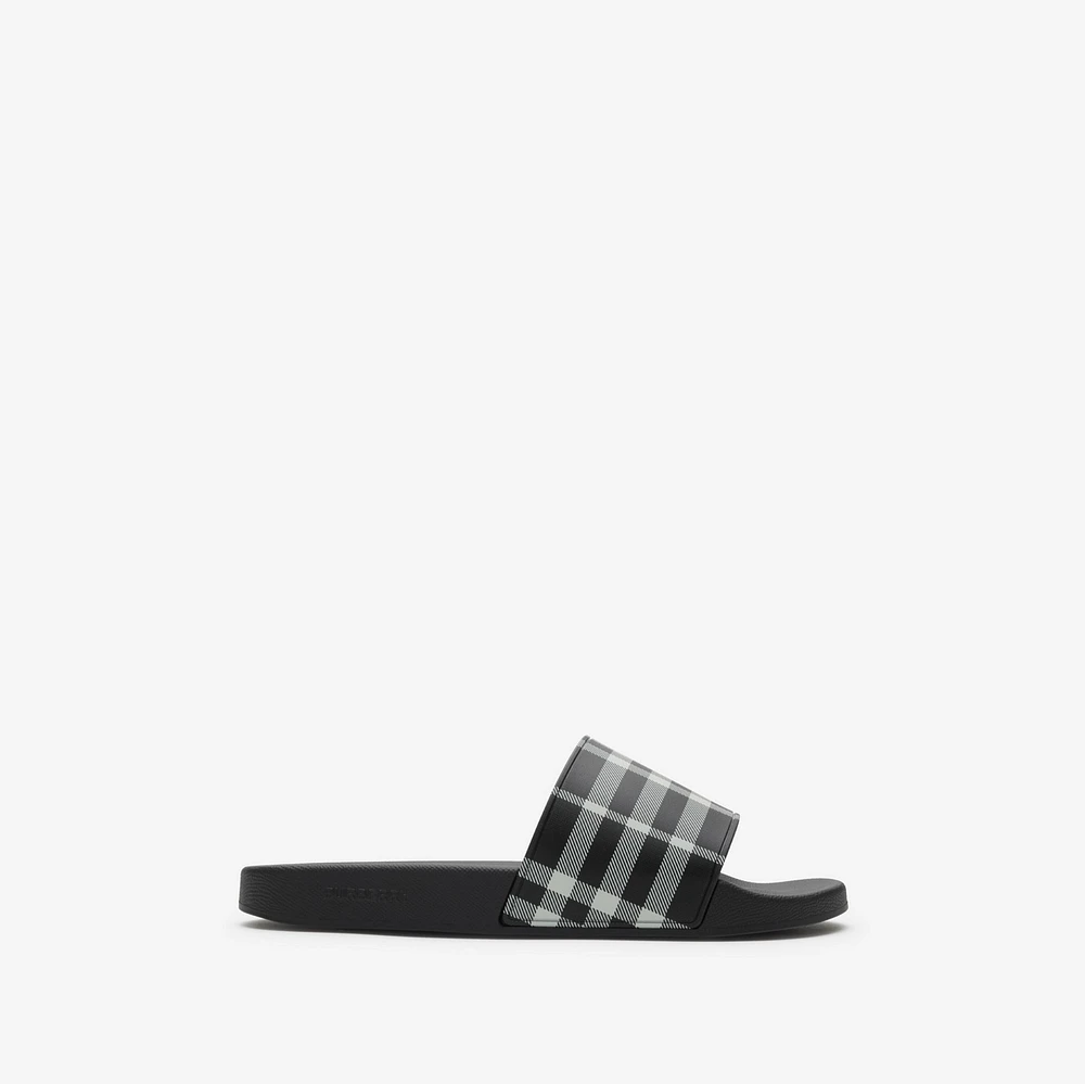 Check Slides in Black/calico - Men, Technical | Burberry® Official