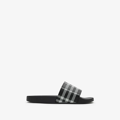 Check Slides in Black/calico - Men, Technical | Burberry® Official