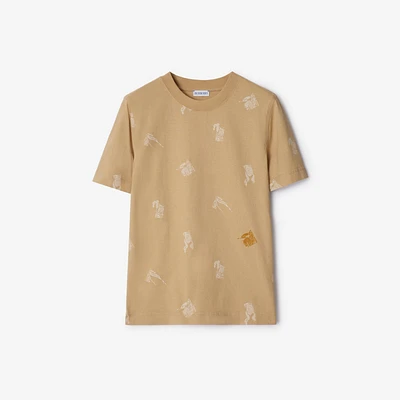 EKD Cotton T-shirt in Flax - Women | Burberry® Official