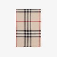 Check Wool Silk Scarf in Stone Beige | Burberry® Official
