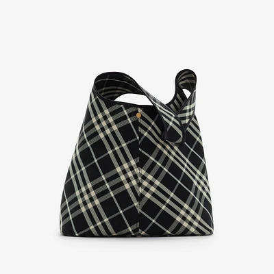 Check Shoulder Bag in Black/calico