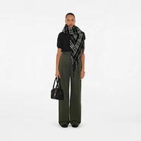 Check Wool Cashmere Cape in Black/calico | Burberry® Official