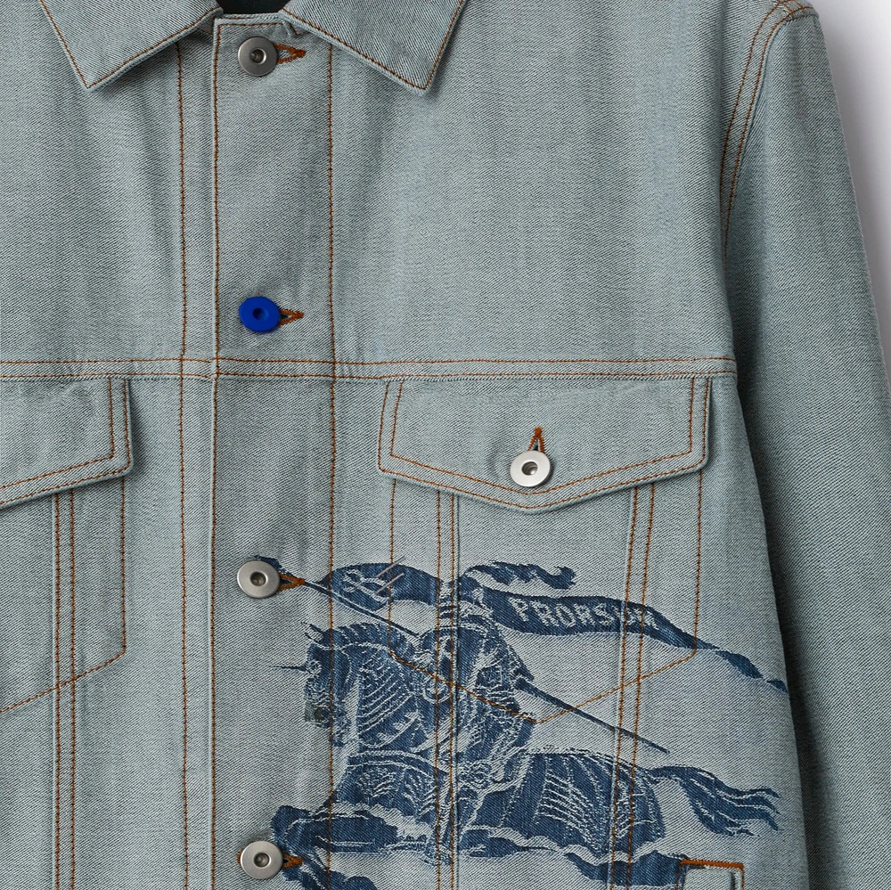 EKD Denim Jacket in Denim blue - Men, Cotton | Burberry® Official