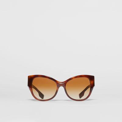 Butterfly Frame Sunglasses in Amber Tortoiseshell - Women | Burberry® Official