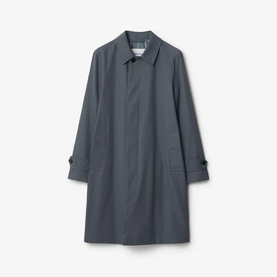 Long Gabardine Car Coat in Magnet - Men | Burberry® Official