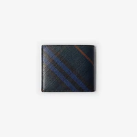 Check Bifold Wallet in Midnight - Men, Cotton, Linen | Burberry® Official