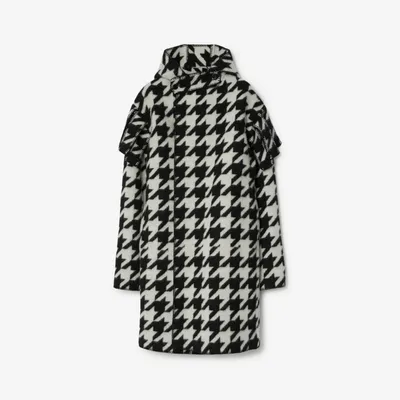 Houndstooth Wool Blanket Cape in Black - Men | Burberry® Official