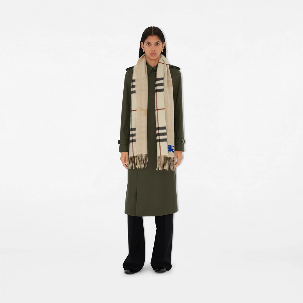 Reversible EKD Check Cashmere Scarf in Stone | Burberry® Official
