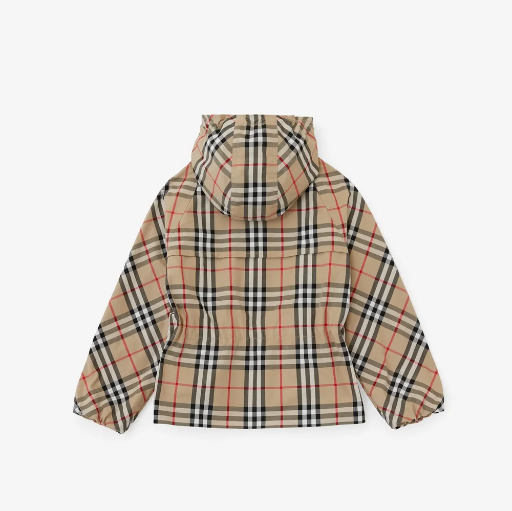 Vintage Check Cotton Hooded Jacket in Archive beige | Burberry® Official