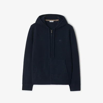 Cashmere Blend Zip Hoodie in Navy - Men | Burberry® Official