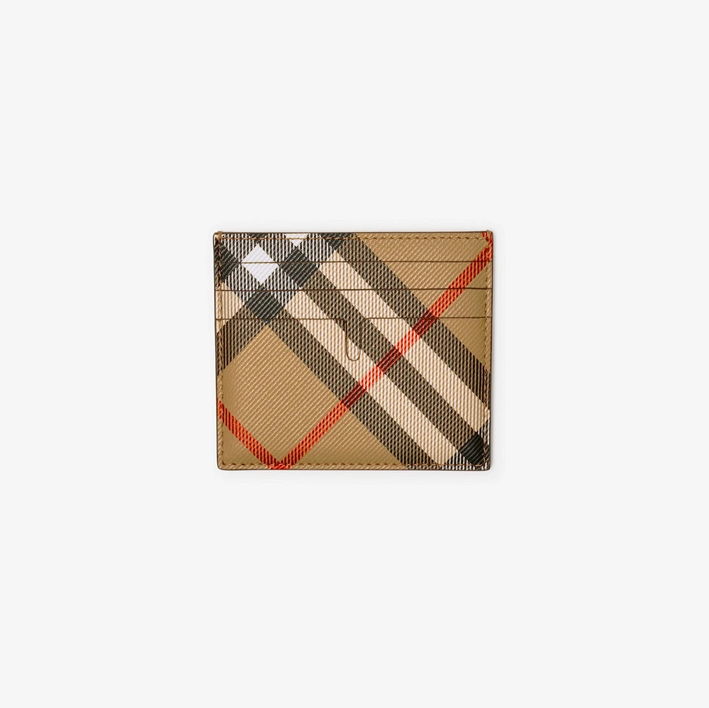 Tall Check Card Case in Sand - Men, Canvas | Burberry® Official