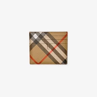 Tall Check Card Case in Sand - Men, Canvas | Burberry® Official