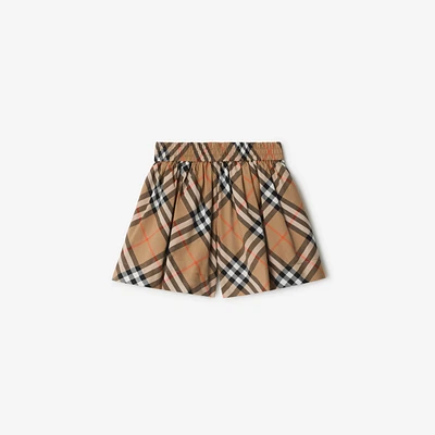Check Cotton Shorts in Sand | Burberry® Official