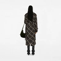 Long Check Cotton Blend Trench Coat in Snug - Women, Nylon | Burberry® Official