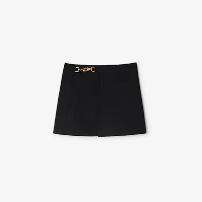 Wool Mini Skirt in Black - Women | Burberry® Official