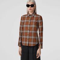 Vintage Check Cotton Shirt Dark Birch Brown - Women | Burberry® Official