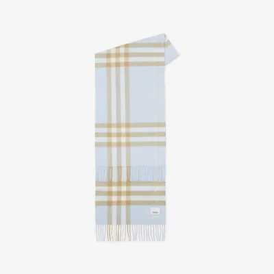 Check Cashmere Scarf in Blue | Burberry® Official