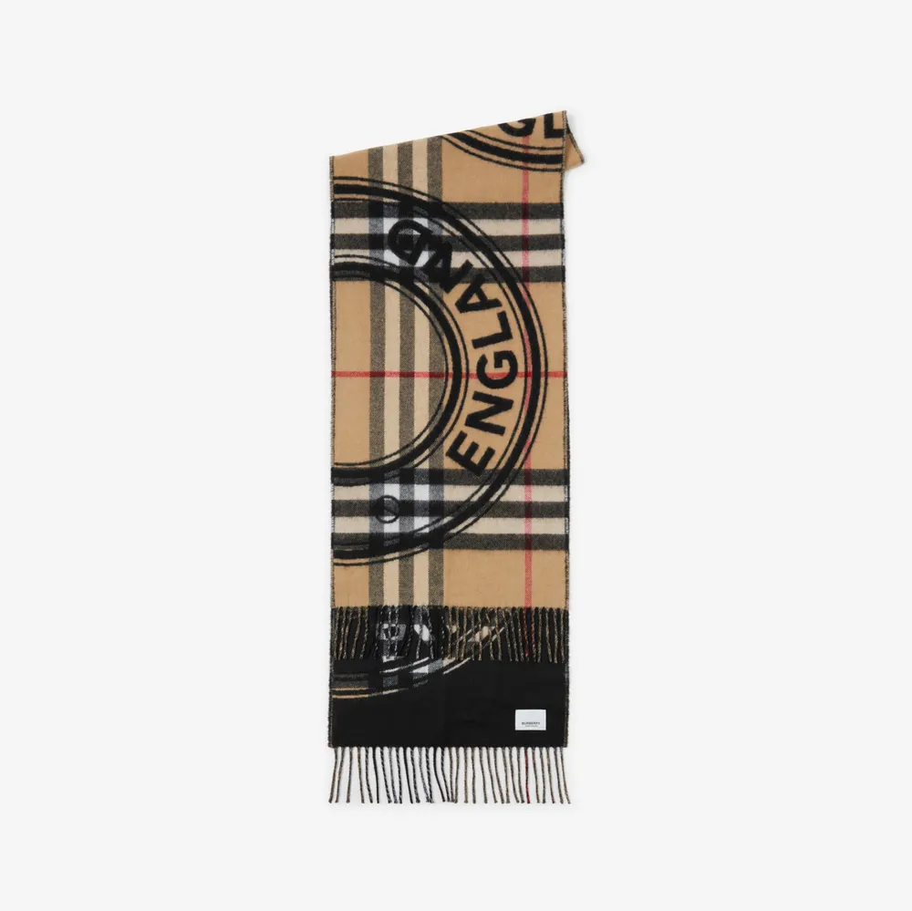 Burberry Montage Print Cashmere Scarf in Archive beige, Burberry® Official