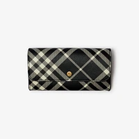 Check Continental Wallet in Black/calico - Women | Burberry® Official