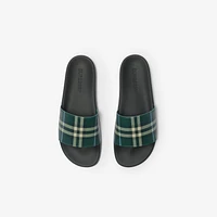 Check Slides in Leaf - Men, Technical | Burberry® Official