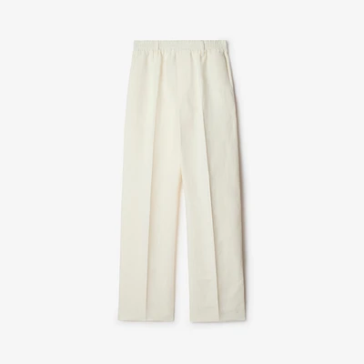 Canvas Trousers in Cream - Women, Technical | Burberry® Official