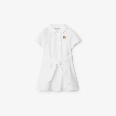 Cotton Polo Shirt Dress in White | Burberry® Official