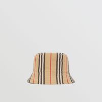 Reversible Icon Stripe Cotton Bucket Hat Archive Beige/soft Fawn | Burberry® Official