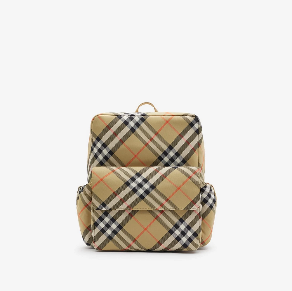 Check Nylon Backpack in Sand - Children | Burberry® Official