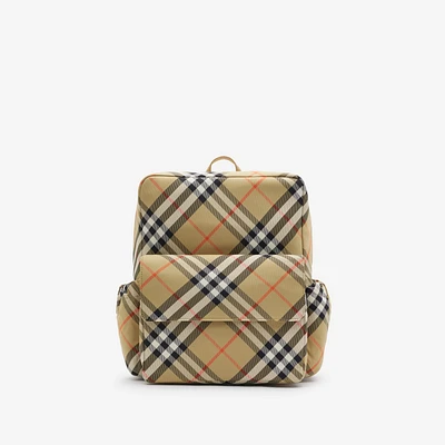 Check Nylon Backpack in Sand - Children | Burberry® Official
